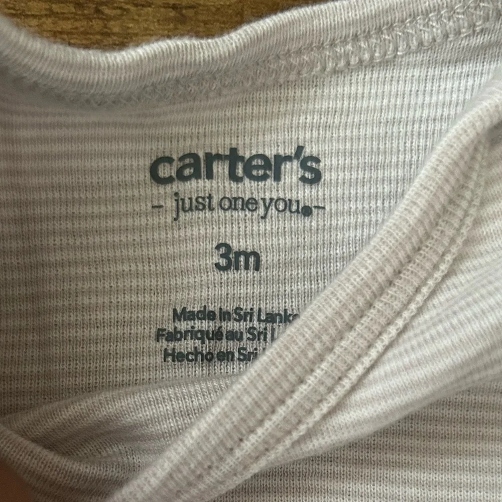 Carter's Cream Striped Footie Set
